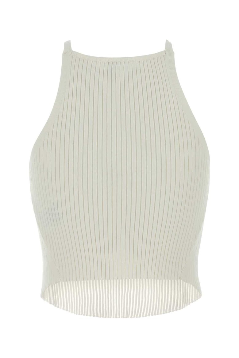 white viscose blend tank top by Selfnex