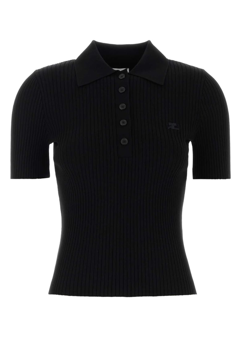 black viscose blend polo shirt by Selfnex