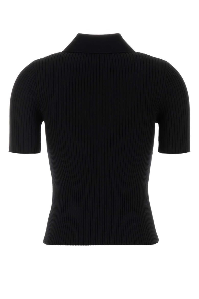 black viscose blend polo shirt by Selfnex