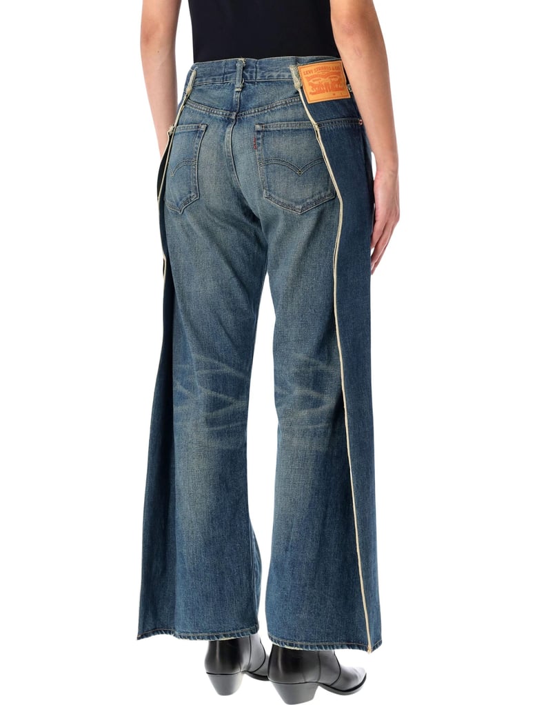junya watanabe levi’s cotton denim wide-leg jeans by Selfnex