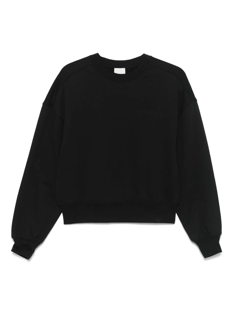 women black cotton sweatshirt by Selfnex