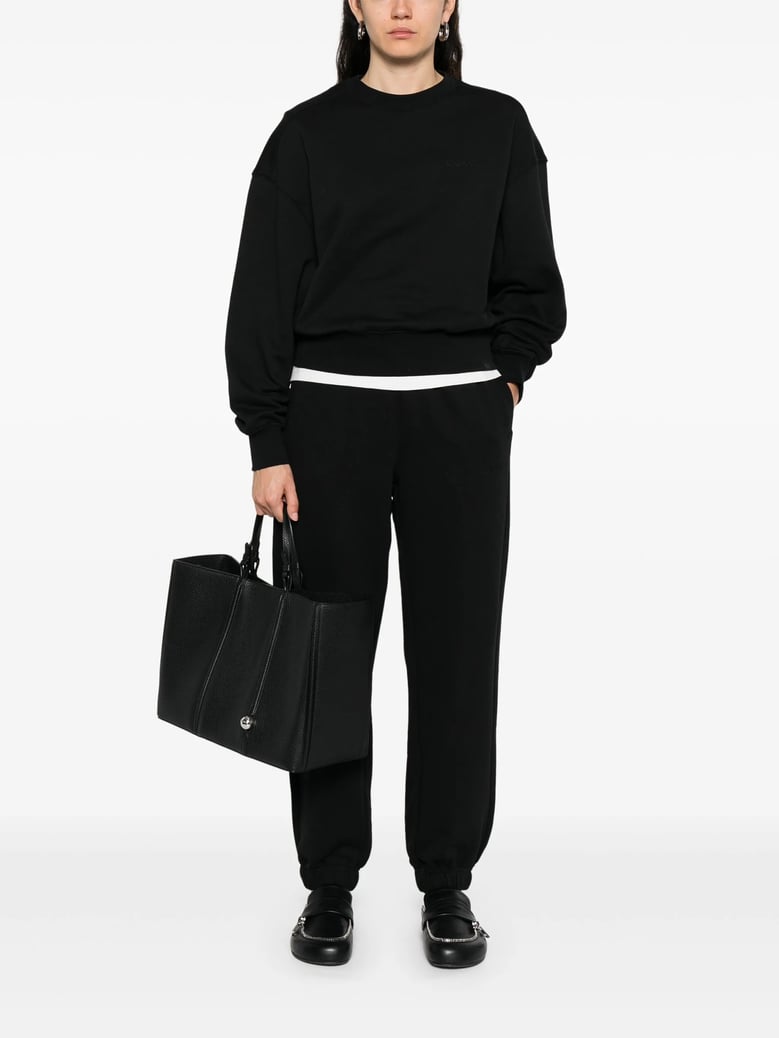 women black cotton sweatshirt by Selfnex