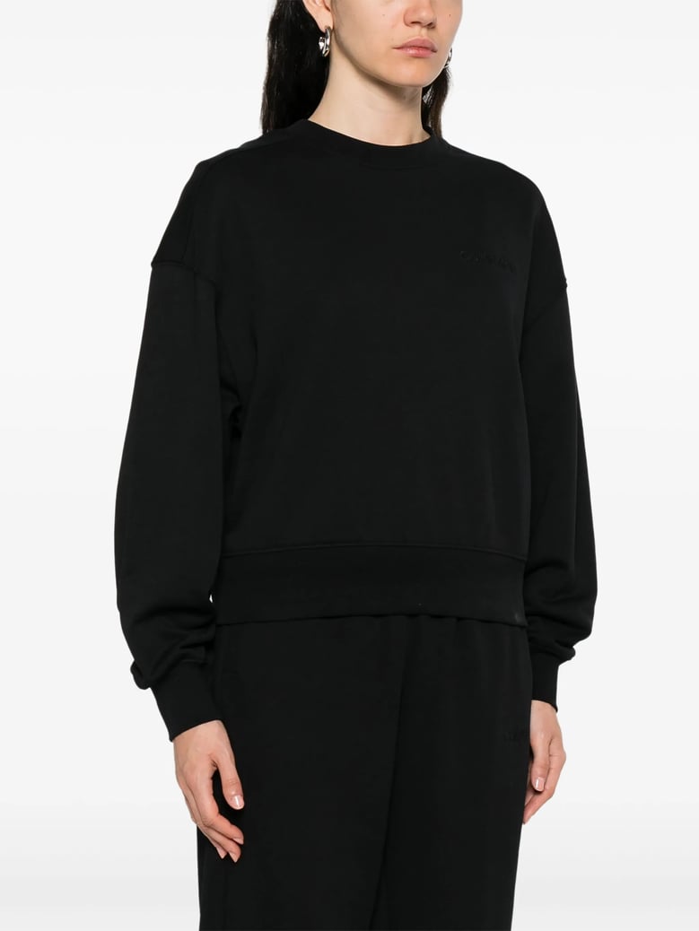 women black cotton sweatshirt by Selfnex