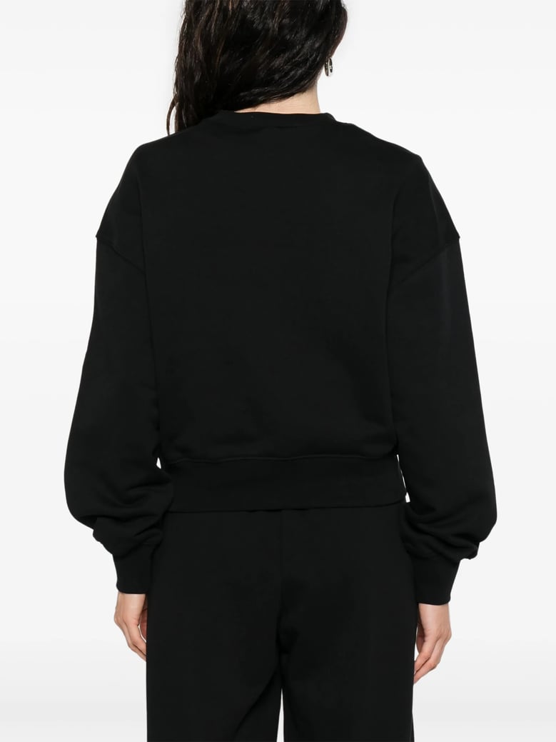 women black cotton sweatshirt by Selfnex