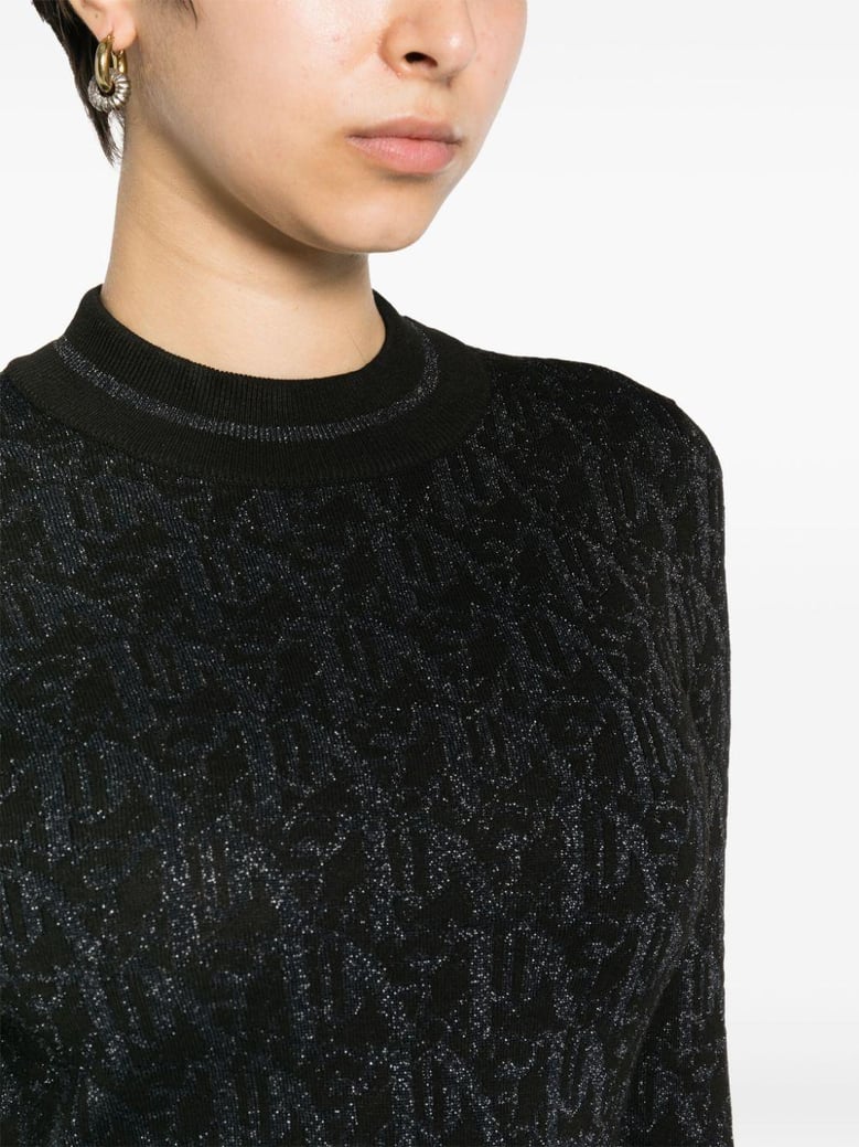 monogram jacquard mini dress by Selfnex