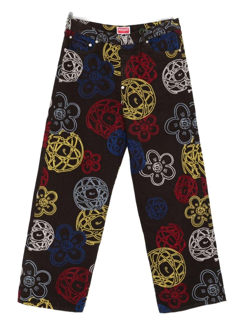 embroidered cotton trousers by Selfnex