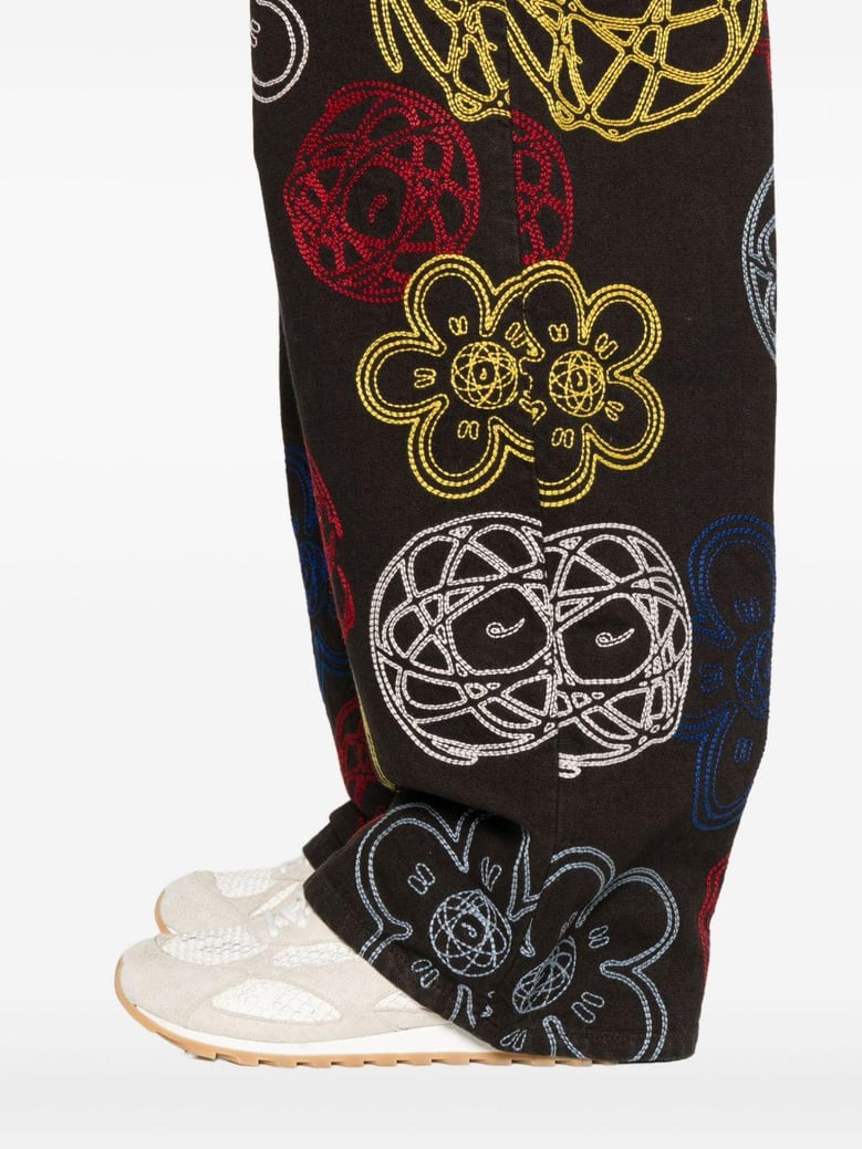 embroidered cotton trousers by Selfnex