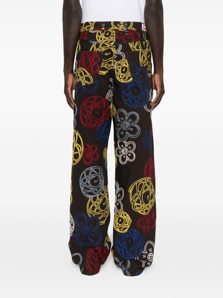 embroidered cotton trousers by Selfnex