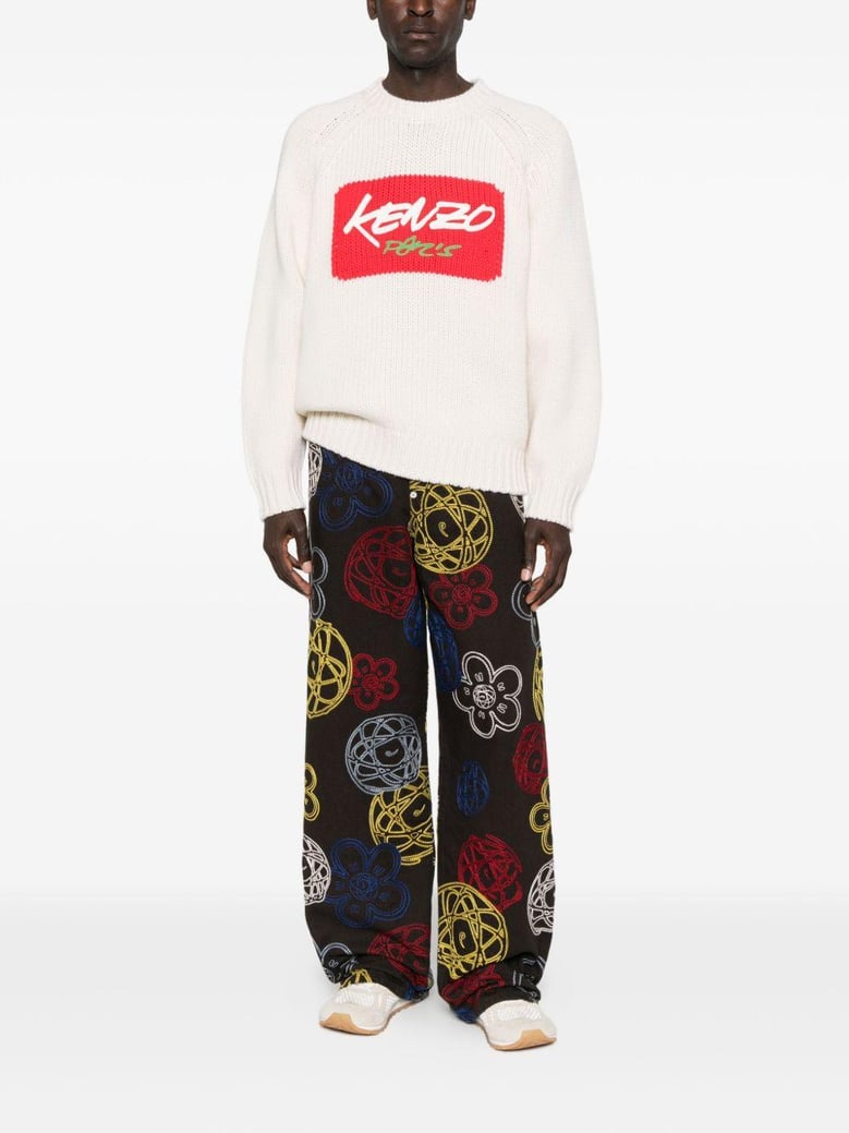 embroidered cotton trousers by Selfnex