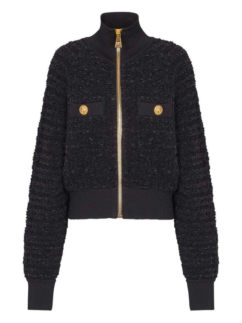 tweed bomber jacket by Selfnex