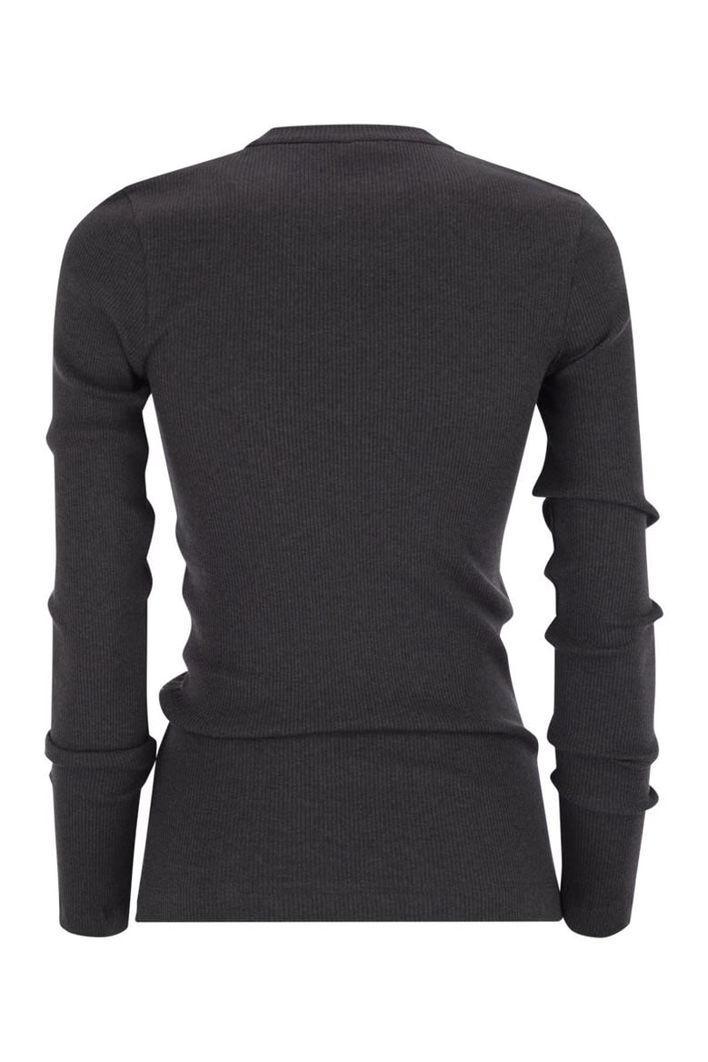 cotton jersey t-shirt with dazzling chalk stripe embroidery by Selfnex
