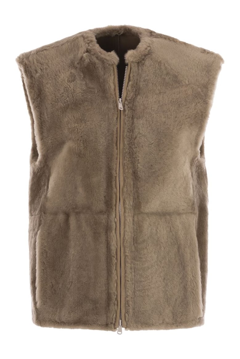 cashmere outerwear with fur collar by Selfnex