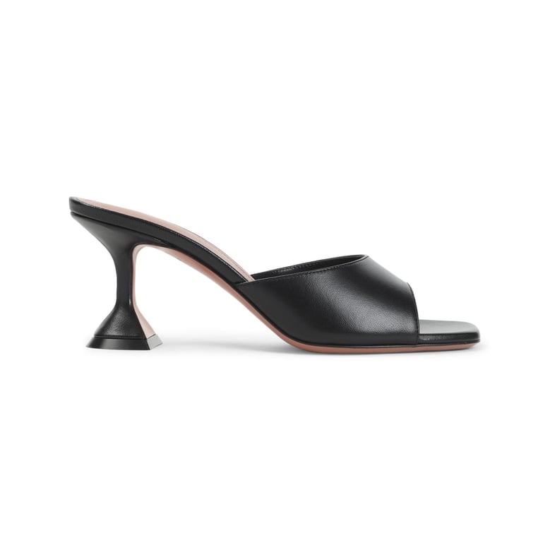 black nappa leather lupita 70 slippers by Selfnex
