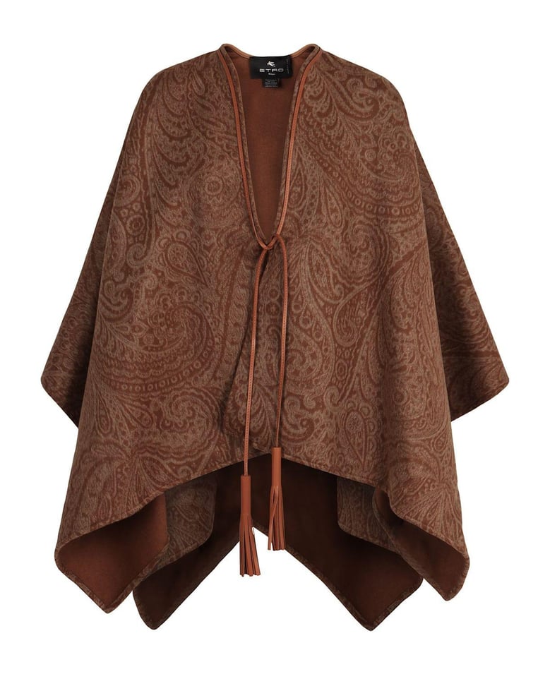 wool and cashmere jacquard cloak by Selfnex