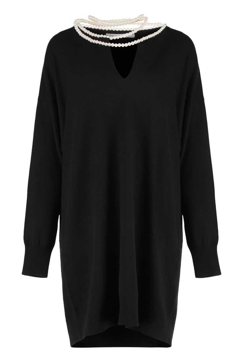 crush mini wool knit dress by Selfnex