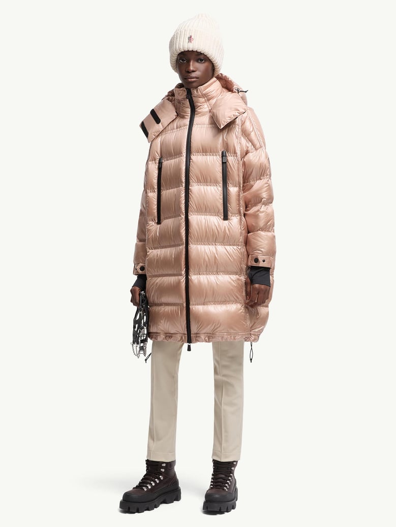 rochelairs hooded long down jacket by Selfnex