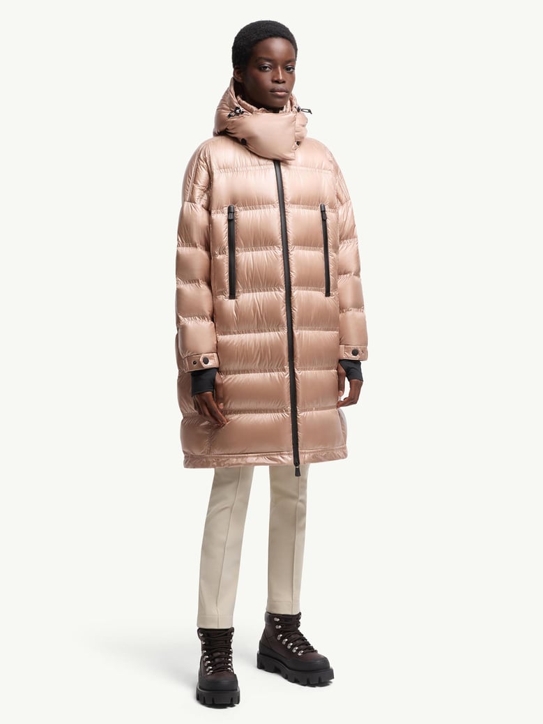 rochelairs hooded long down jacket by Selfnex