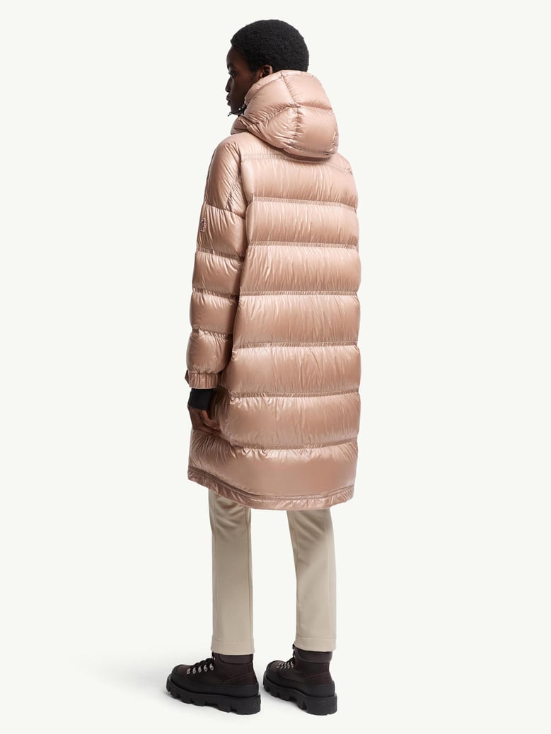 rochelairs hooded long down jacket by Selfnex