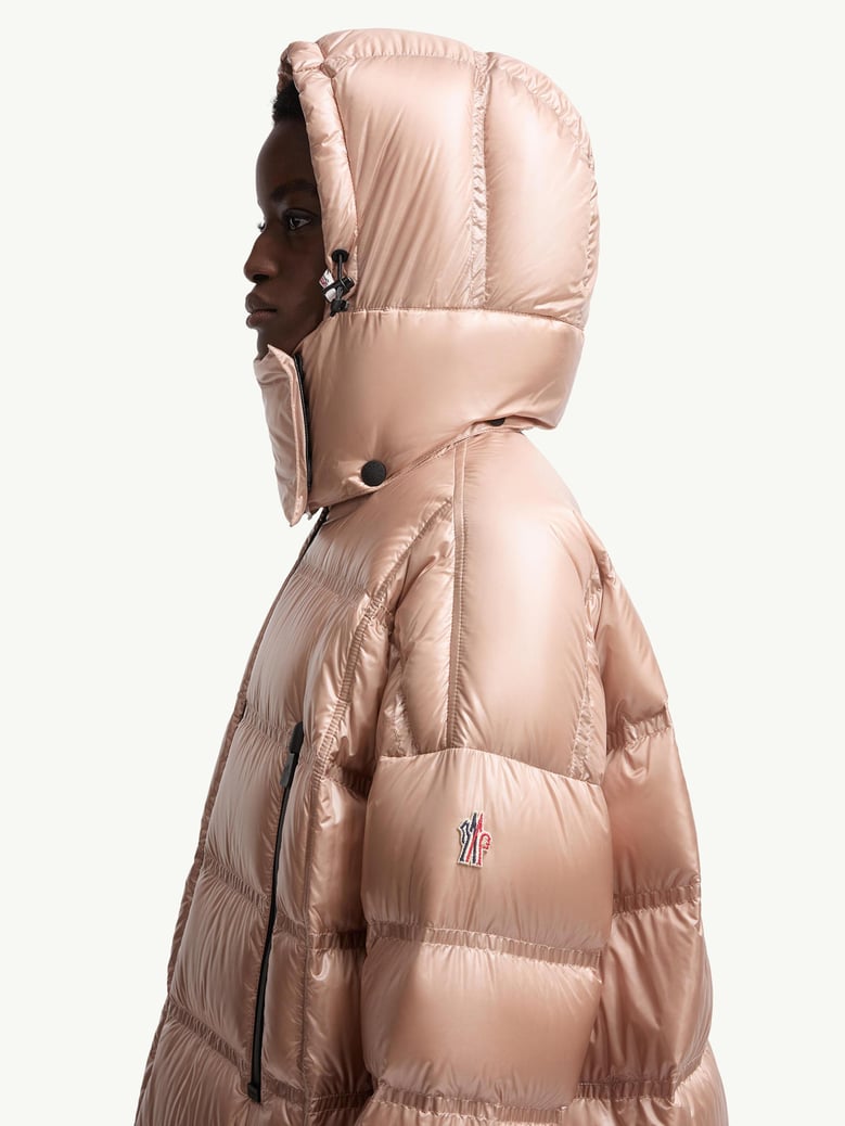 rochelairs hooded long down jacket by Selfnex
