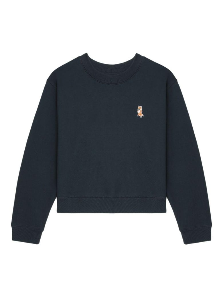 lady fox cotton cropped sweatshirt by Selfnex