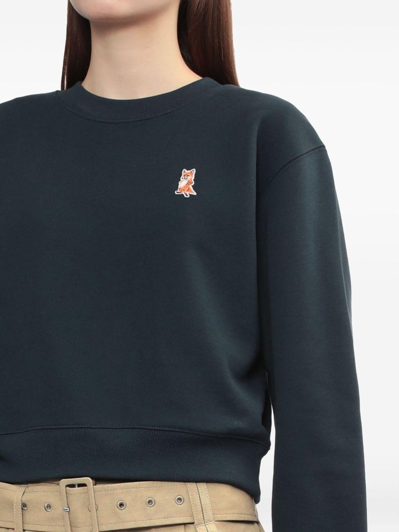 lady fox cotton cropped sweatshirt by Selfnex