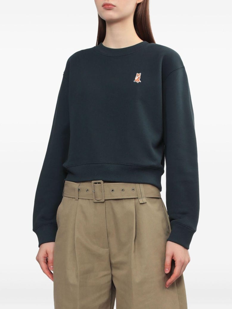 lady fox cotton cropped sweatshirt by Selfnex