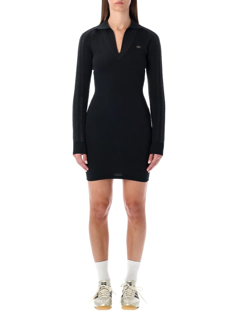 adidas originals black ribbed mini dress by Selfnex