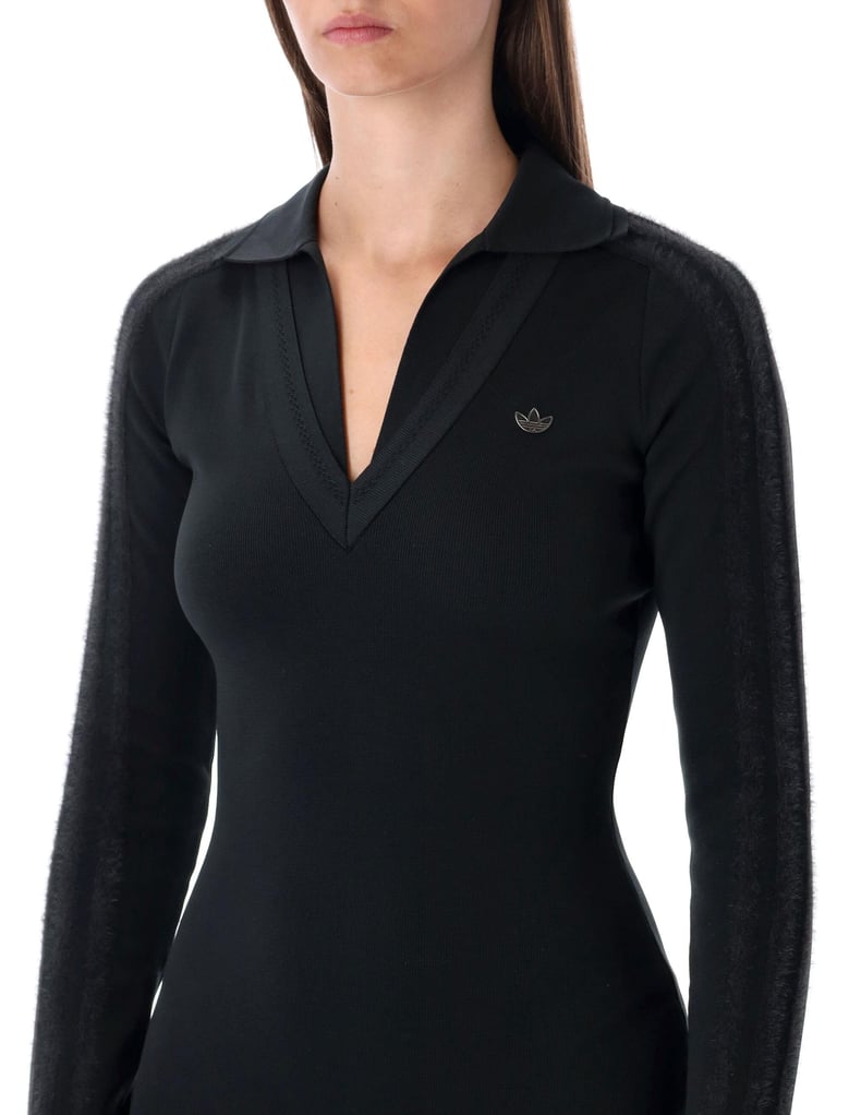 adidas originals black ribbed mini dress by Selfnex