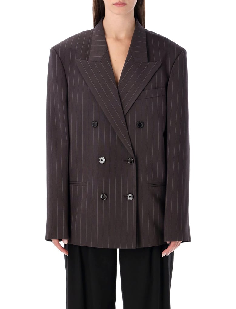 magda butrym pinstripe double-breasted blazer by Selfnex