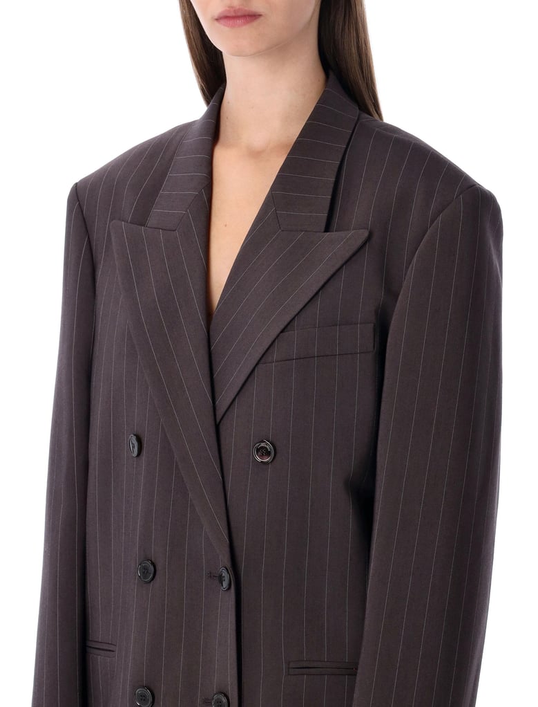 magda butrym pinstripe double-breasted blazer by Selfnex