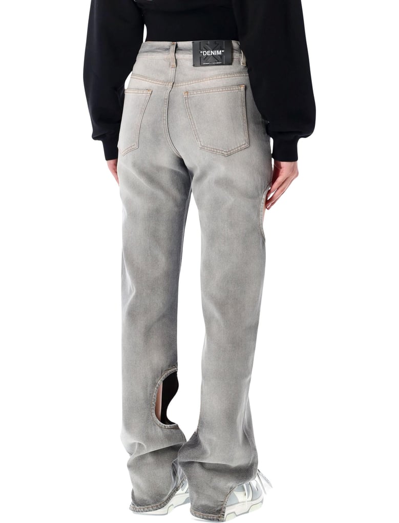 off-white grey meteor cut-out jeans by Selfnex