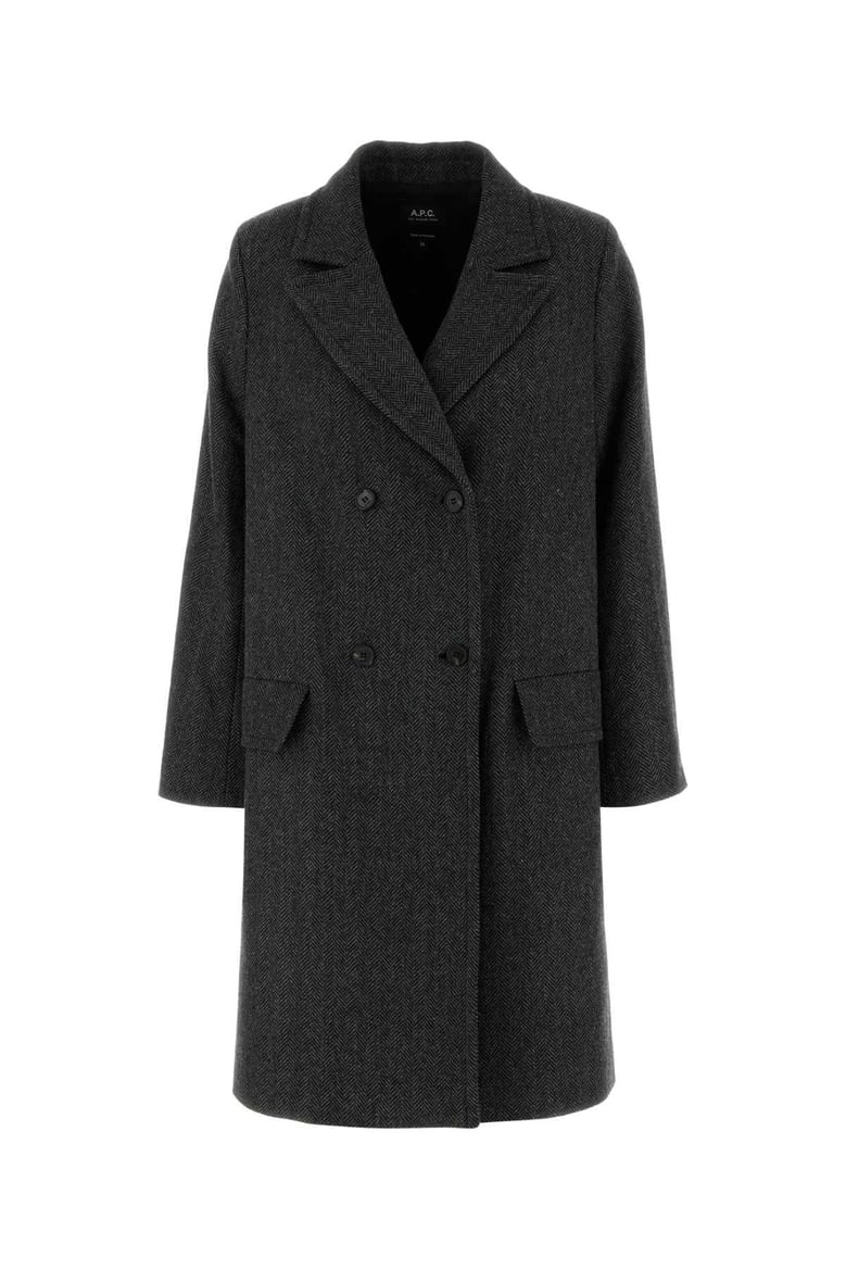 embroidered wool blend woara coat by Selfnex