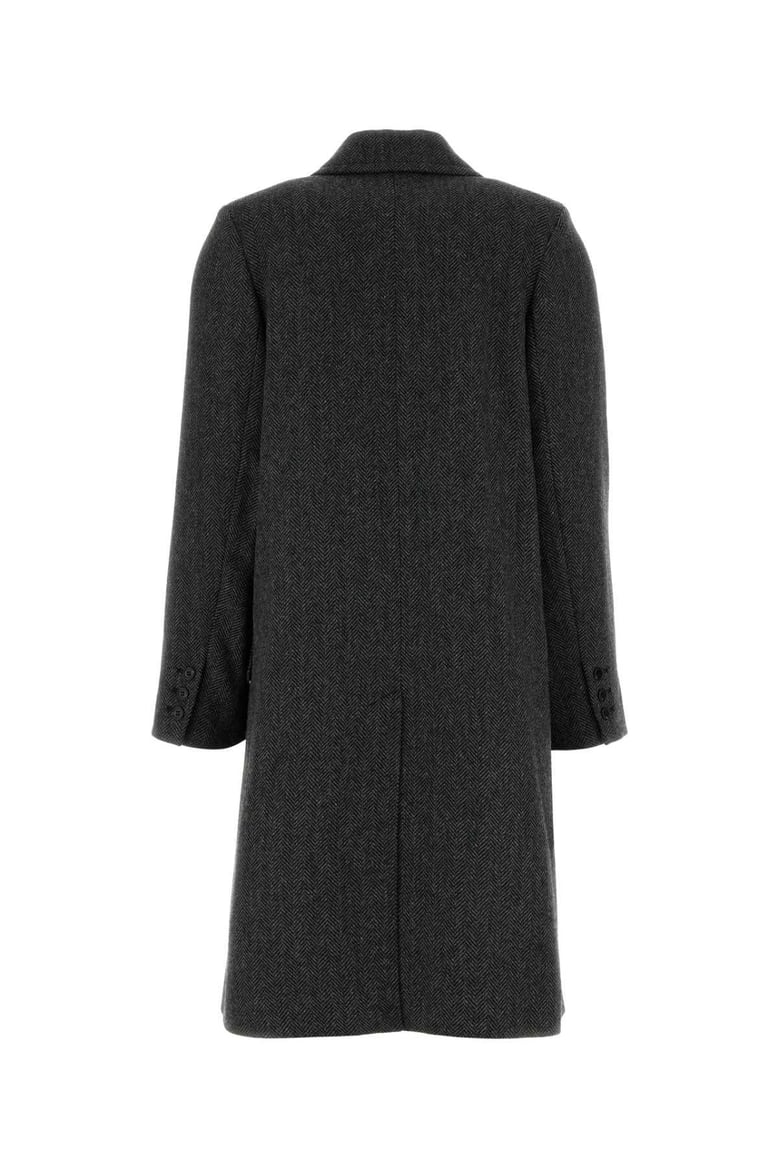 embroidered wool blend woara coat by Selfnex