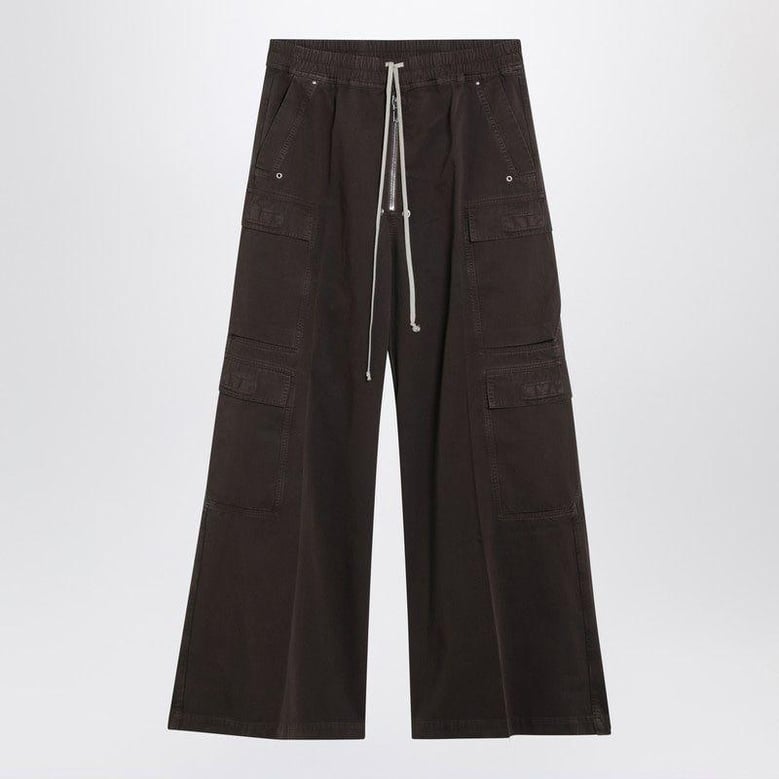 dark powder grey nylon double cargo jumbo belas trousers by Selfnex