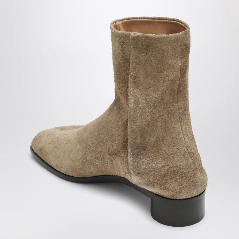 beige suede tabi ankle boots by Selfnex