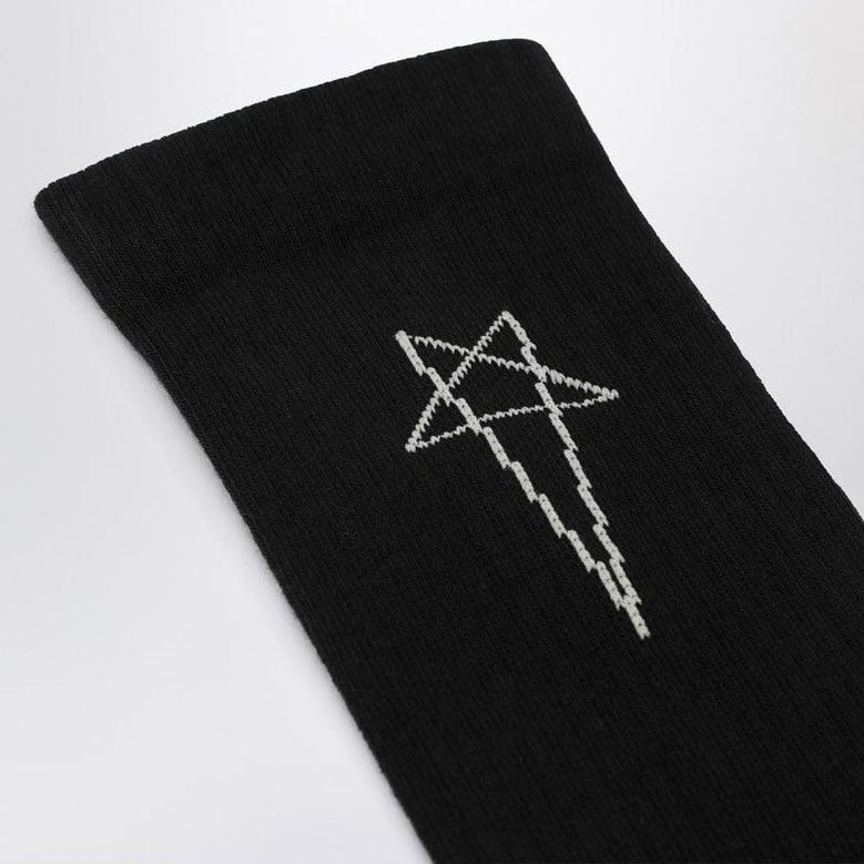 black cotton socks with logo by Selfnex