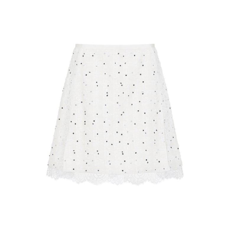 ivory cotton mini skirt by Selfnex