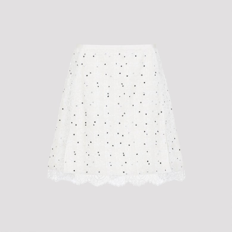 ivory cotton mini skirt by Selfnex