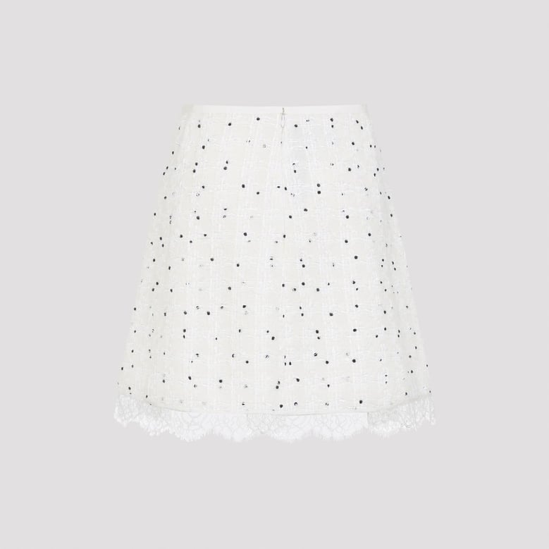 ivory cotton mini skirt by Selfnex