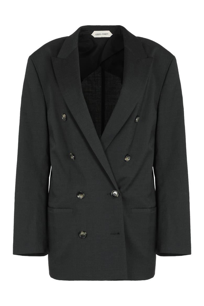 double-breasted blazer in wool blend by Selfnex