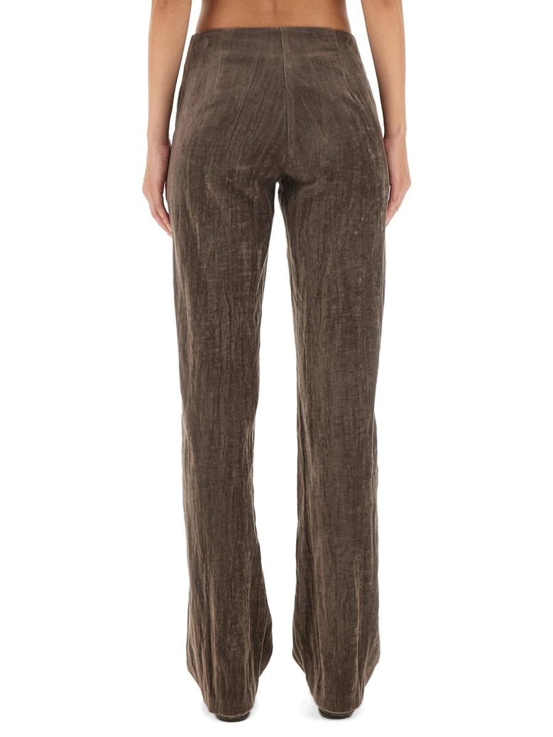 velvet crinkle slim pants by Selfnex