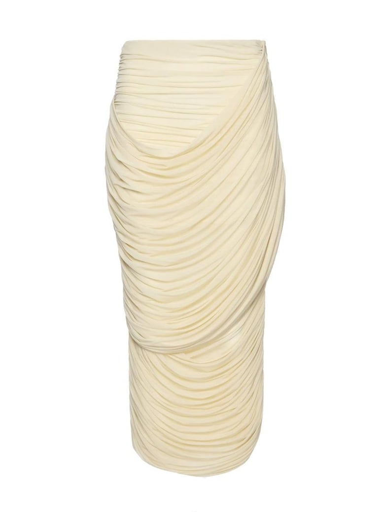 draped midi skirt by Selfnex