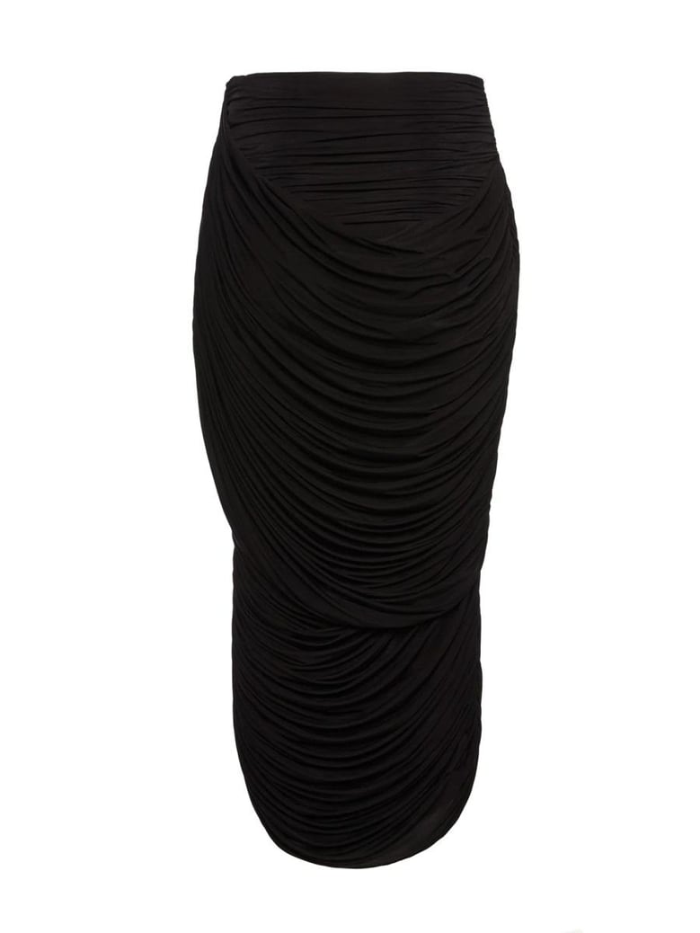 draped midi skirt by Selfnex