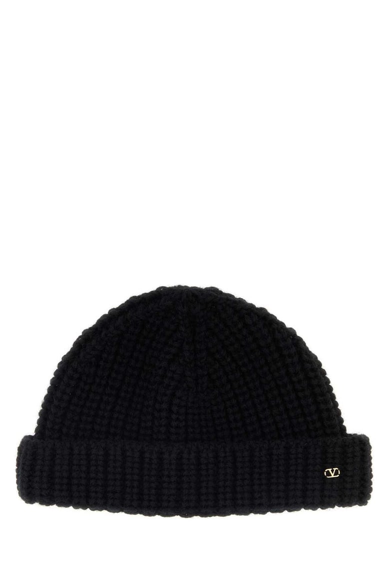 black wool beanie hat by Selfnex