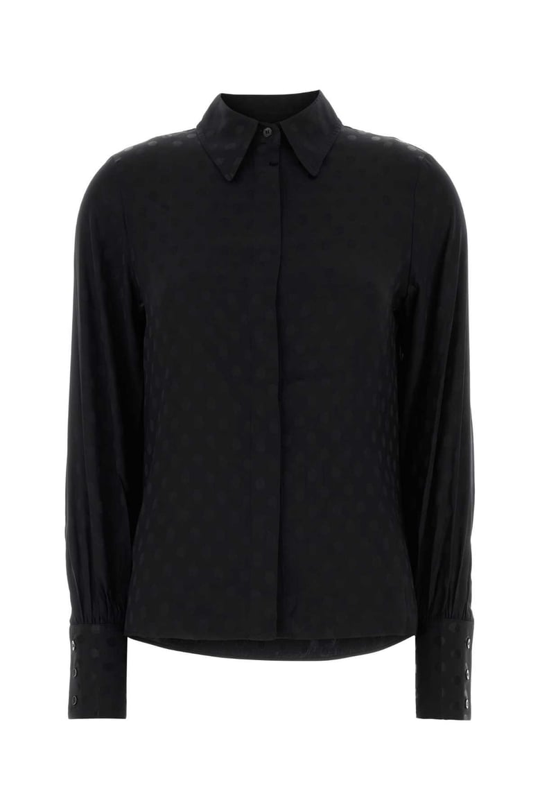 black stretch silk teysa shirt by Selfnex