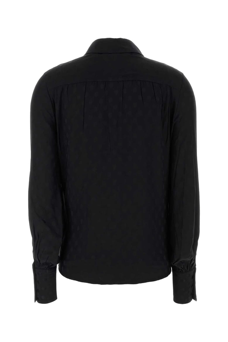black stretch silk teysa shirt by Selfnex