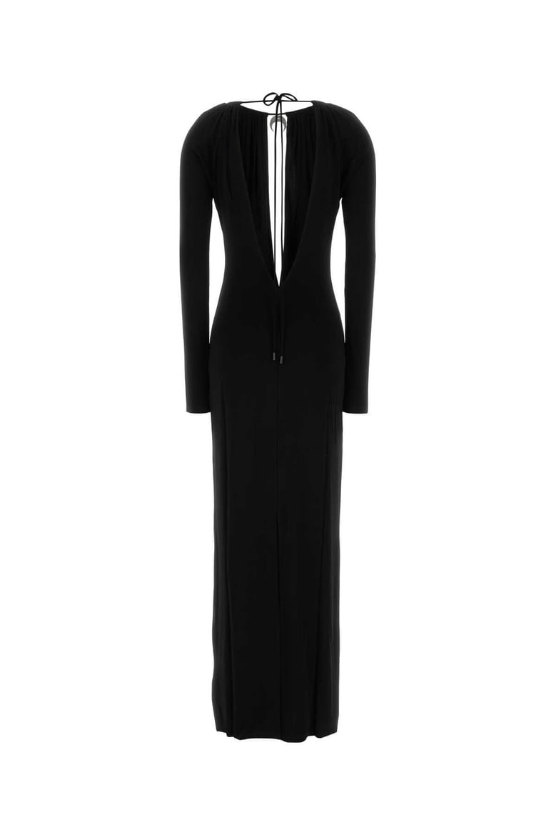 draped jersey ls long dress by Selfnex