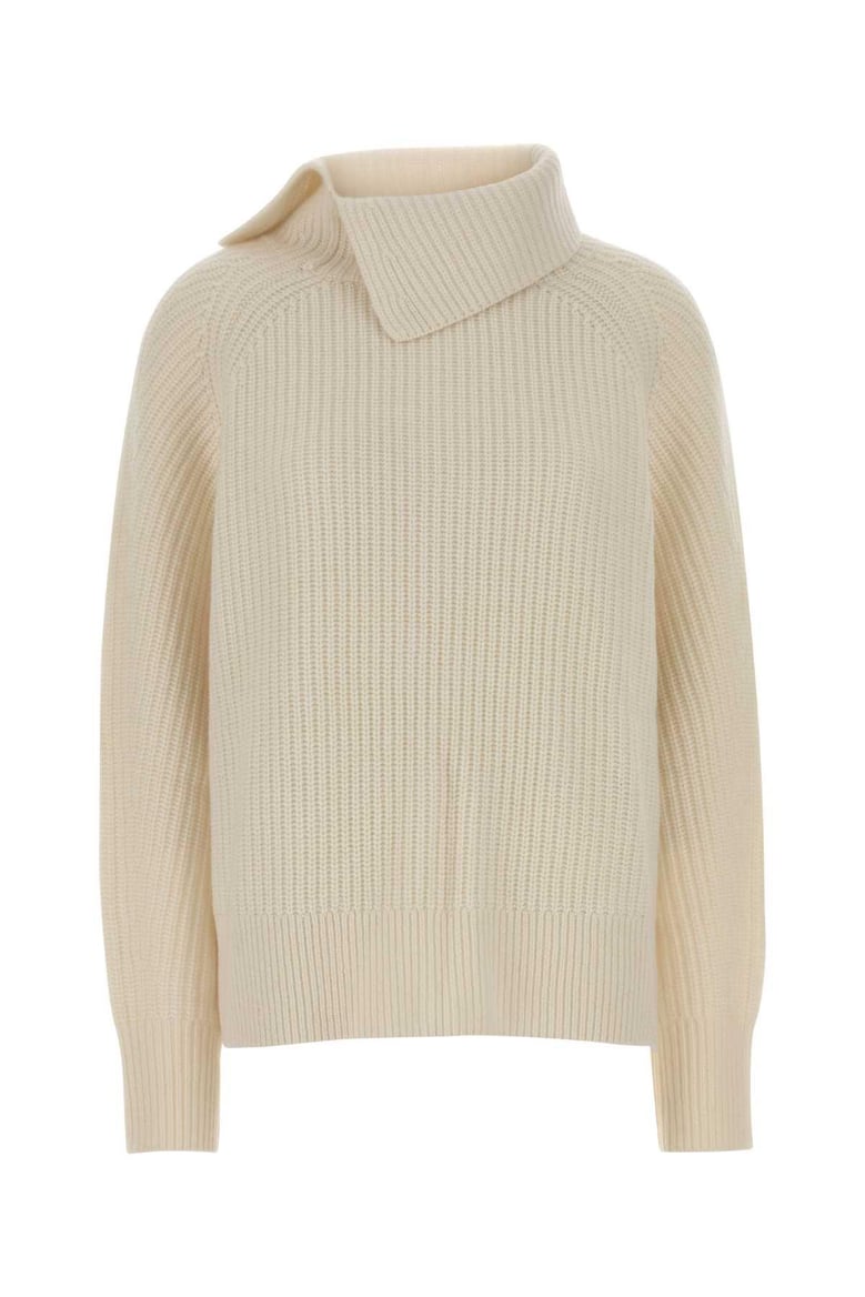 ivory cashmere cecil sweater by Selfnex
