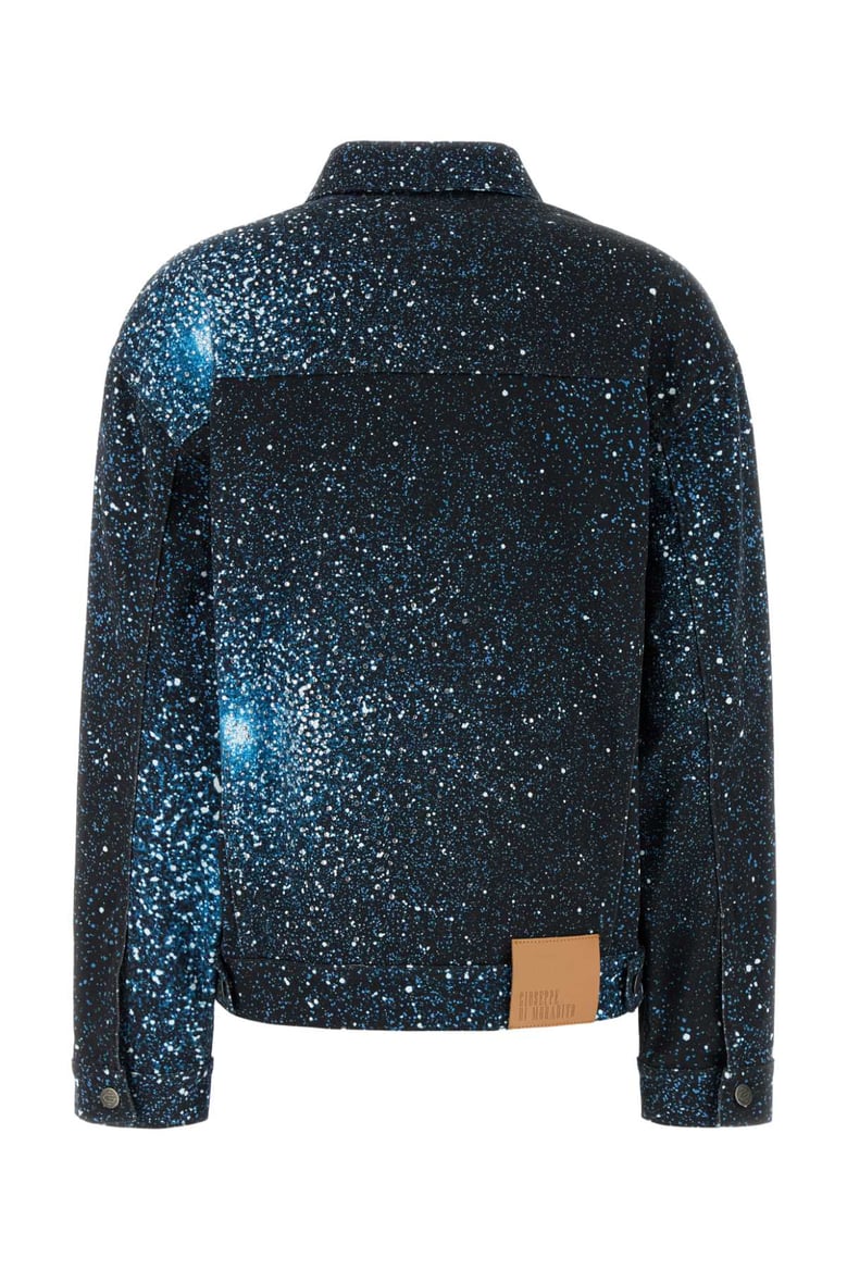 printed stretch denim jacket by Selfnex