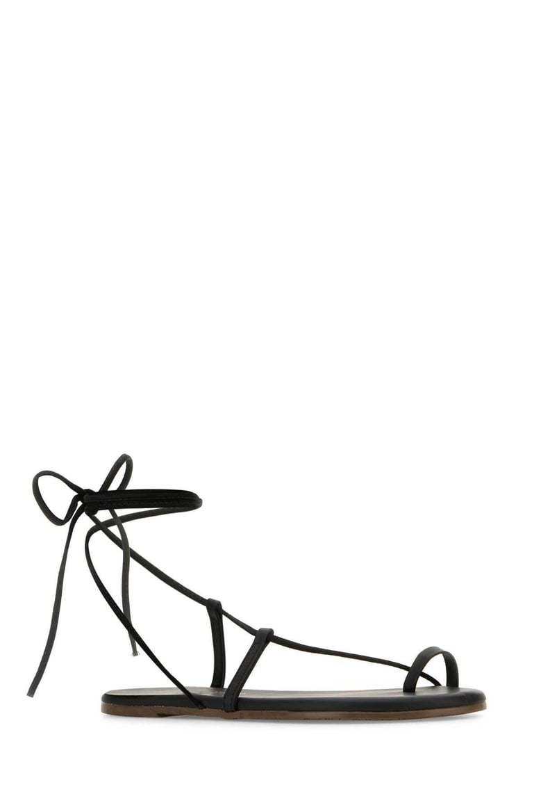 black leather jo sandals by Selfnex
